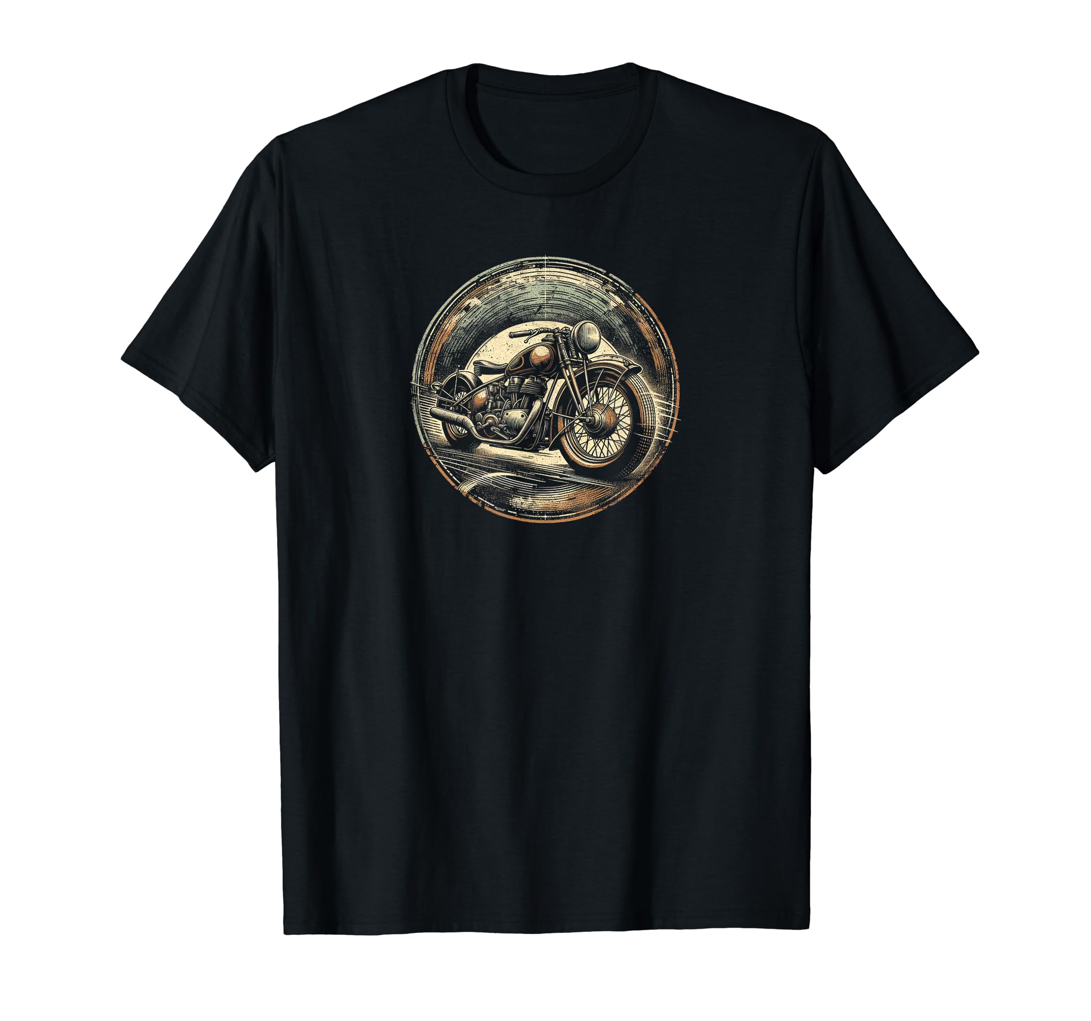 Moto Round Illustration T-Shirt - Custom Art Print Men Women - T-Shirt, Sweatshirt, Hoodie