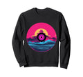 Waves Vinyl Record Vaporwave Sweatshirt - Casual Everyday Wear Men Women - T-Shirt, Sweatshirt, Hoodie