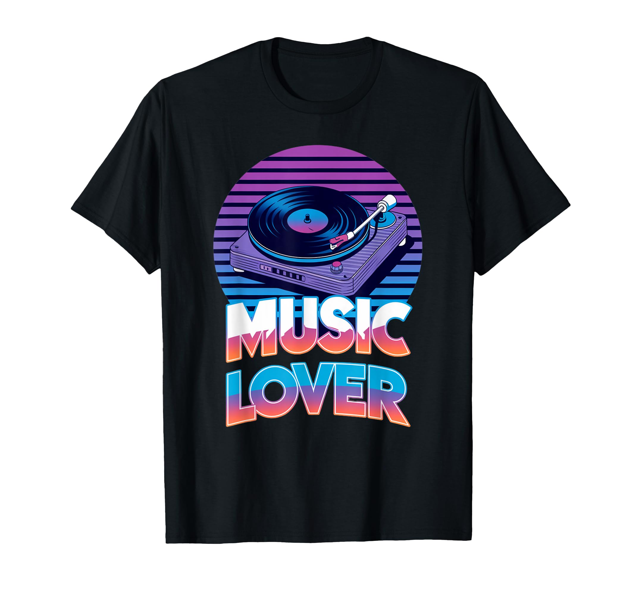 Vinyl Turntable Music Lover Record Player T-Shirt - Custom Art Print Unisex - T-Shirt, Sweatshirt, Hoodie