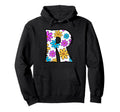 Letter R Floral Daisy Alphabet Hoodie - Minimalist Print for Adults - T-Shirt, Sweatshirt, Hoodie