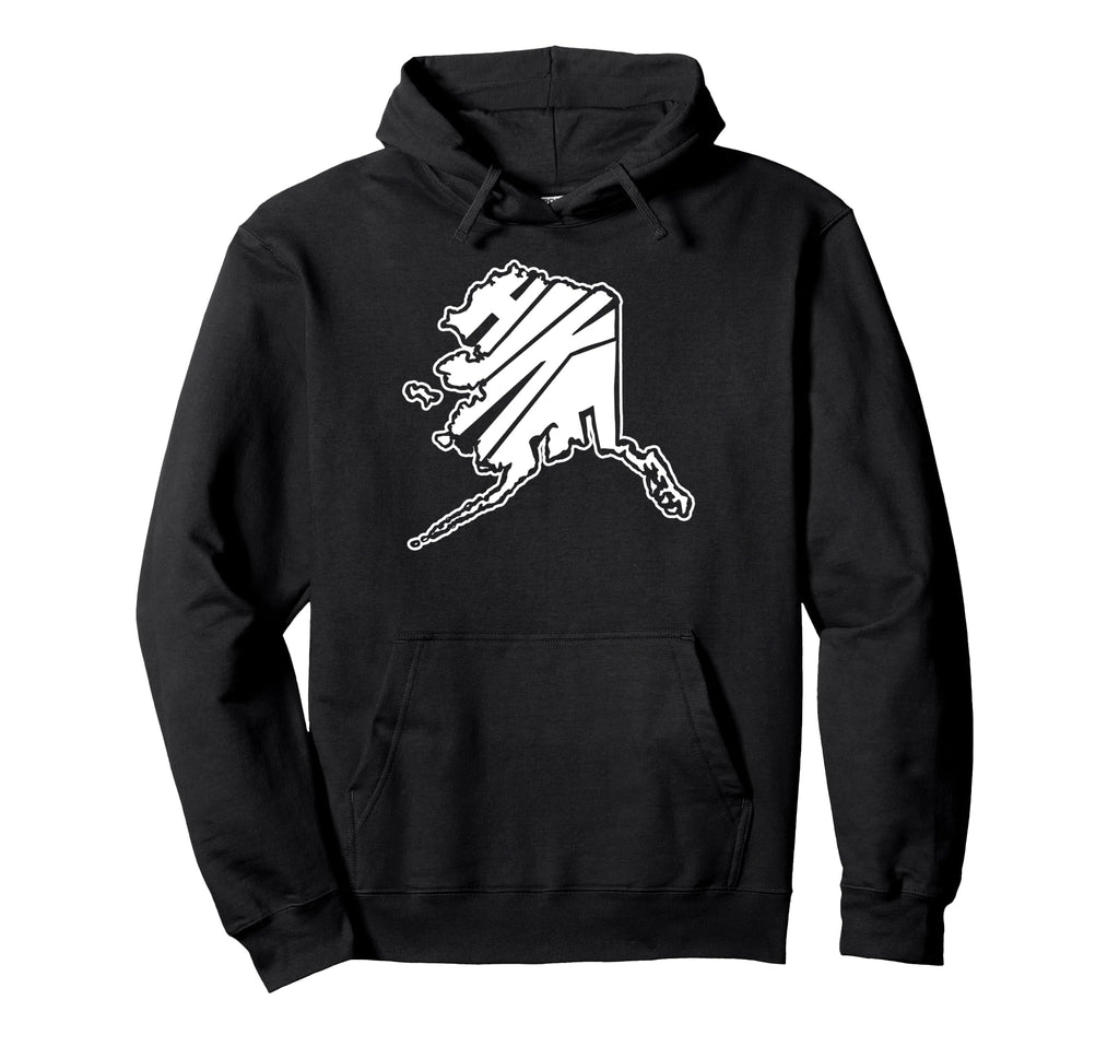 Hike Alaska State Outdoor Hiking Typography Hoodie - Unique Graphic Unisex - T-Shirt, Sweatshirt, Hoodie
