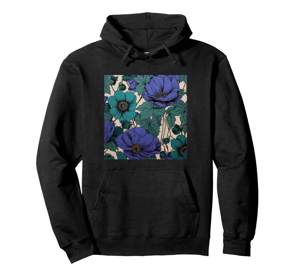 Purple And Green Flowers Hoodie - Streetwear Style Men Women - T-Shirt, Sweatshirt, Hoodie