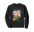 Watercolor Floral Botanical Garden Sweatshirt - Unique Graphic Men Women - T-Shirt, Sweatshirt, Hoodie