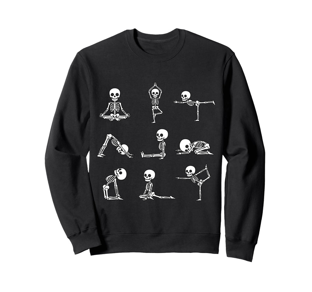 Funny Skeletons Yoga Meditation Sweatshirt - Casual Everyday Wear Unisex - T-Shirt, Sweatshirt, Hoodie