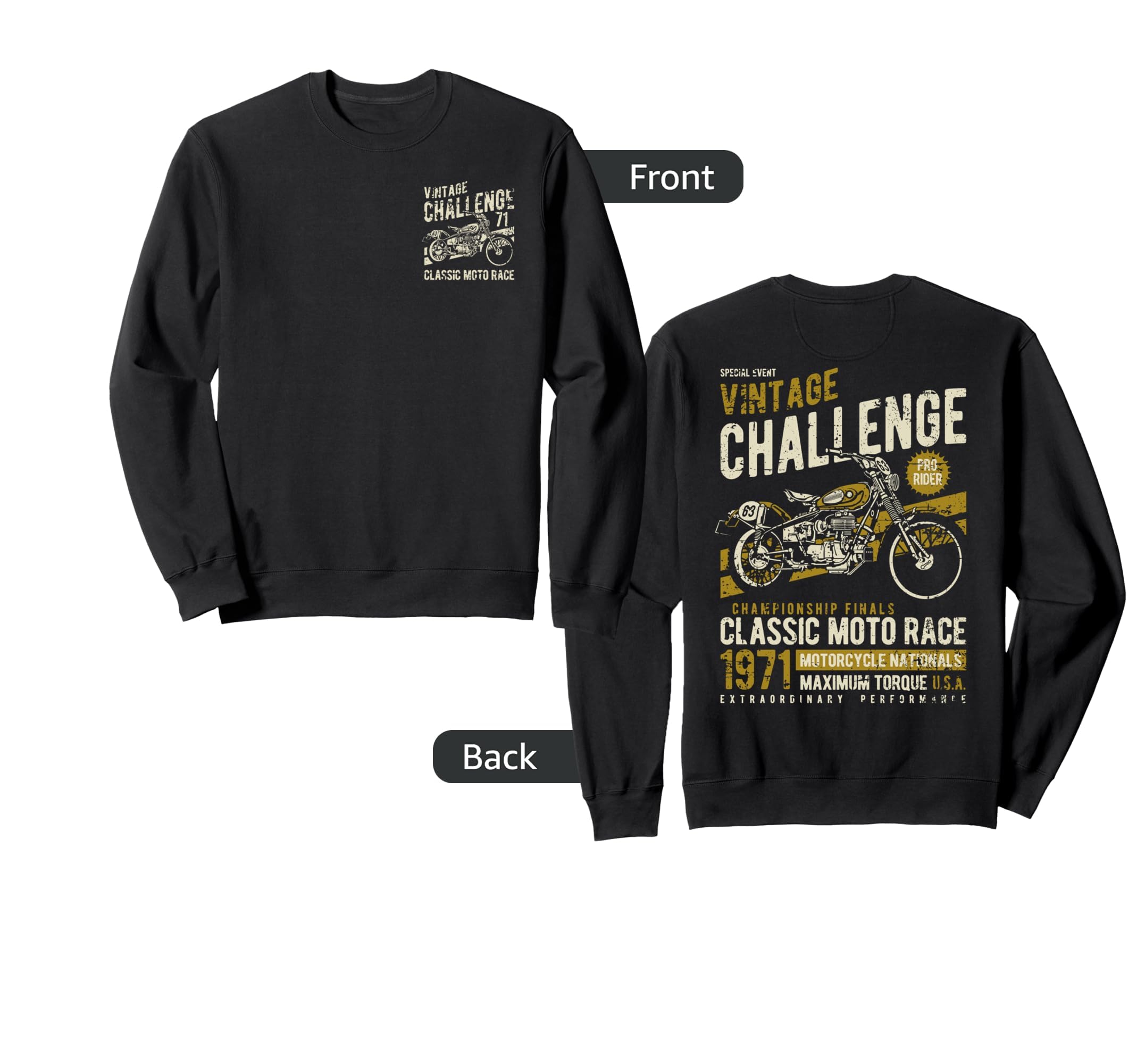 Challenge Motorcycle Race Sweatshirt - Casual Everyday Wear for Adults - T-Shirt, Sweatshirt, Hoodie