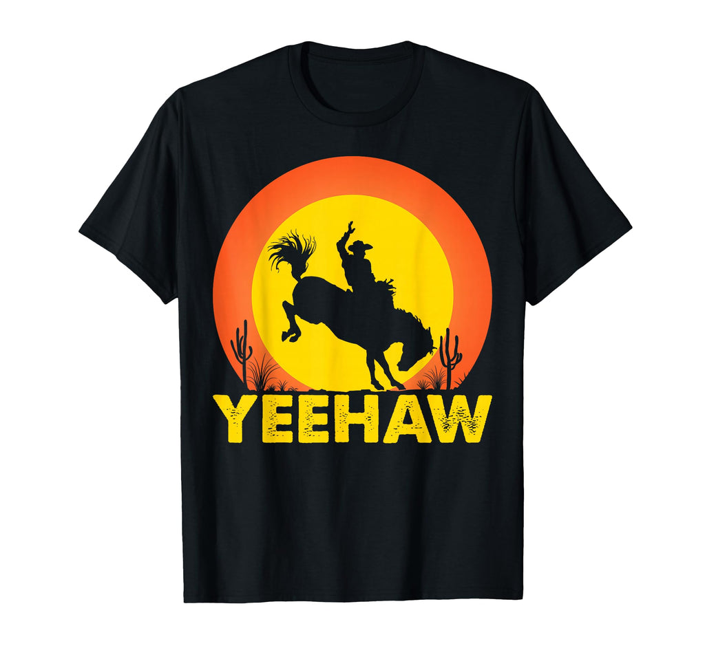 Yeehaw Cowboy Rodeo Western Sunset T-Shirt - Aesthetic Graphic for Adults - T-Shirt, Sweatshirt, Hoodie
