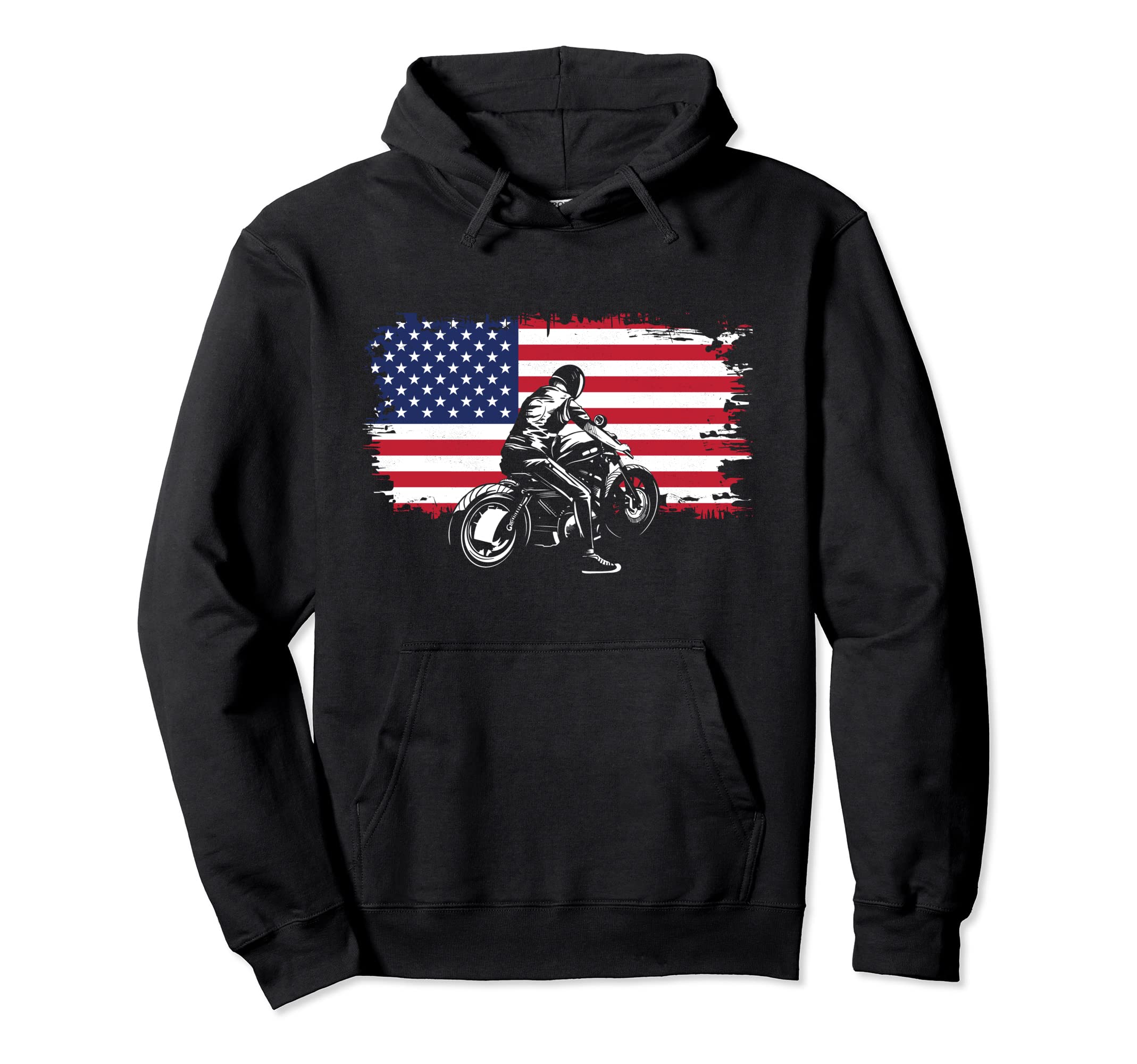 American Flag Motorcycle Motorcycle Hoodie - Trendy Graphic for Adults - T-Shirt, Sweatshirt, Hoodie
