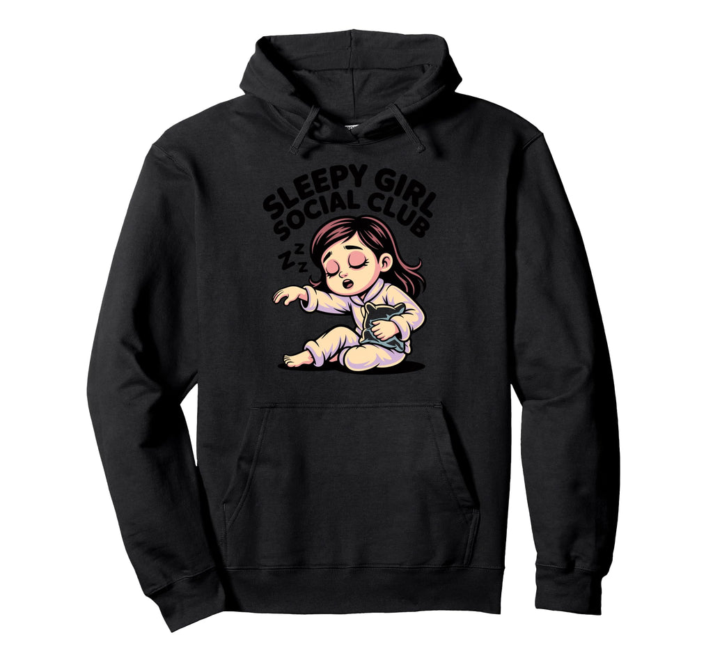 Sleepy Social Club Kawaii Pajama Hoodie - Minimalist Print Men Women - T-Shirt, Sweatshirt, Hoodie