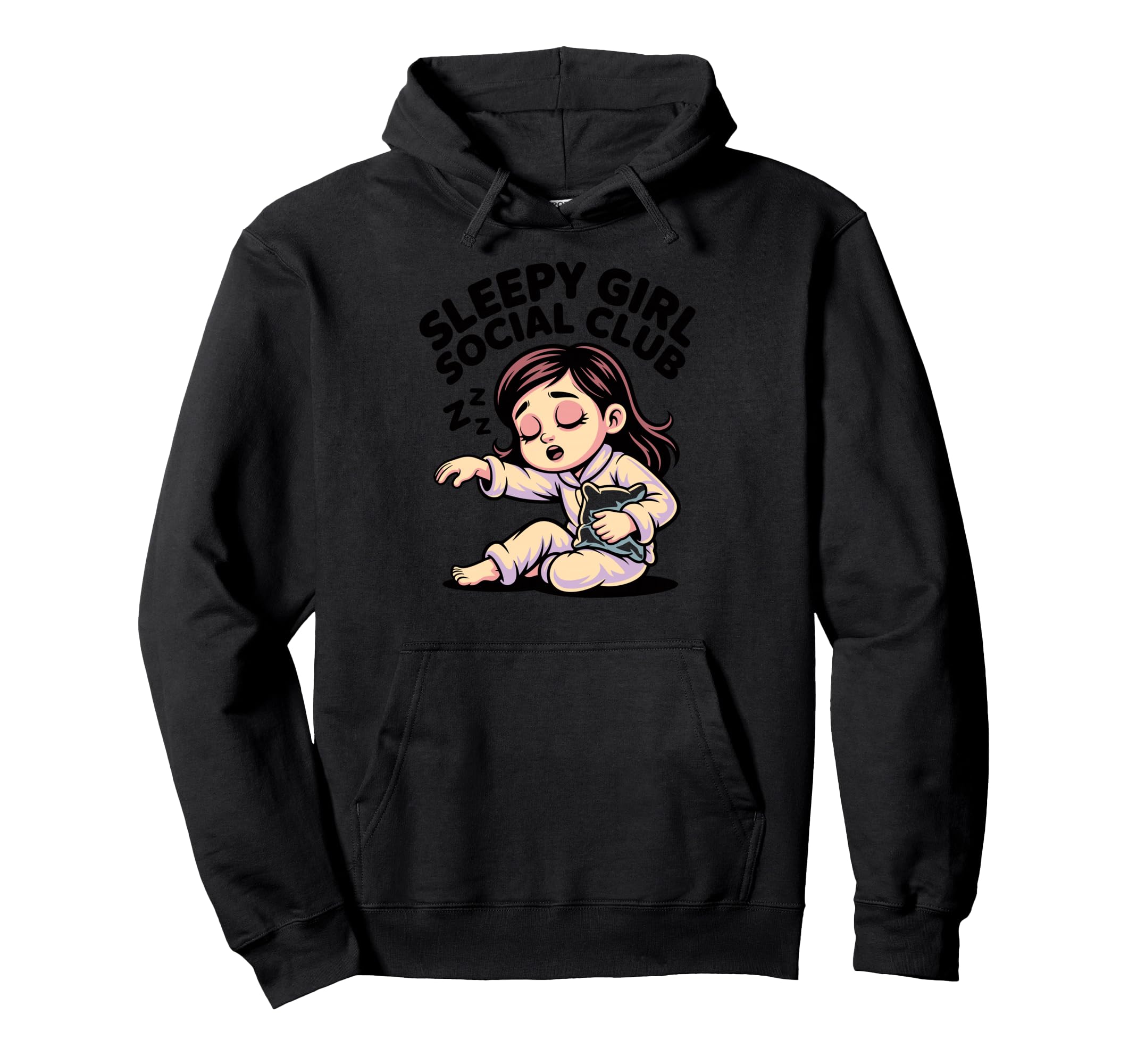 Sleepy Social Club Kawaii Pajama Hoodie - Minimalist Print Men Women - T-Shirt, Sweatshirt, Hoodie