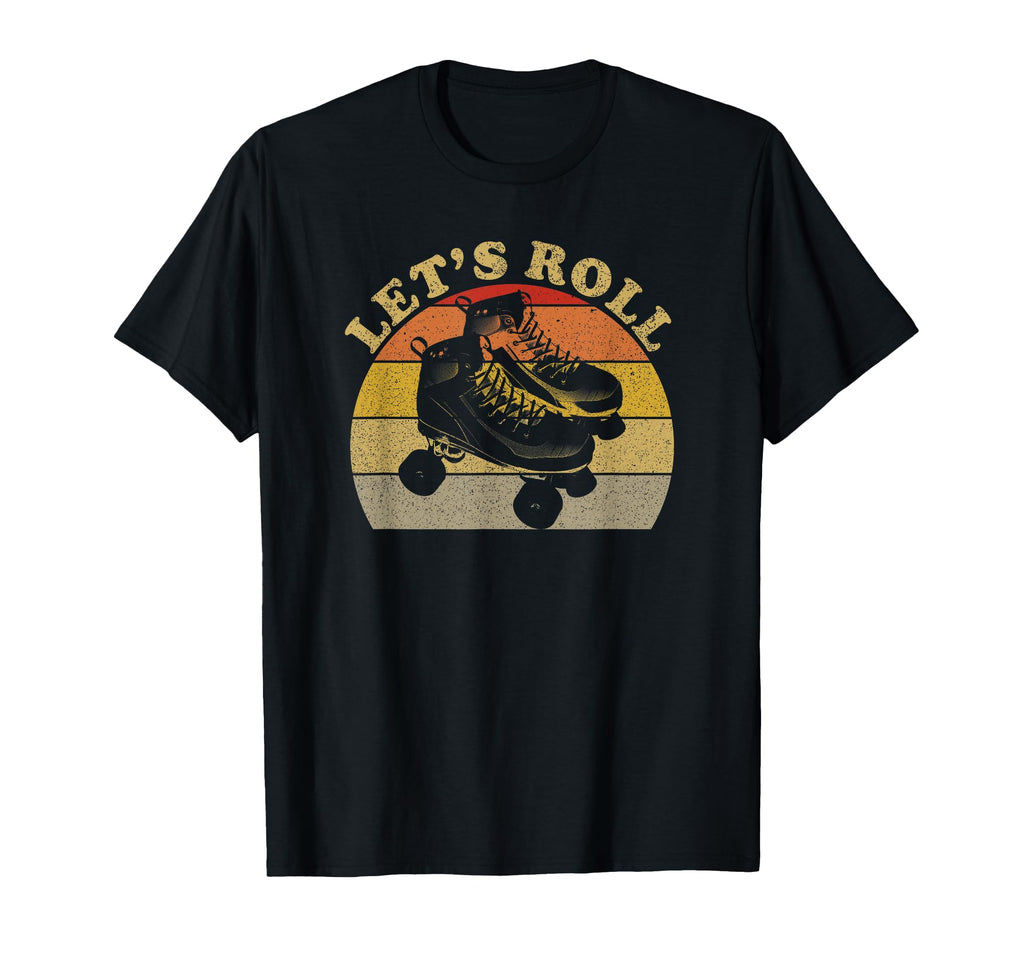 Lets Roll Roller Skates Faded 70S 80S T-Shirt - Aesthetic Graphic Unisex - T-Shirt, Sweatshirt, Hoodie