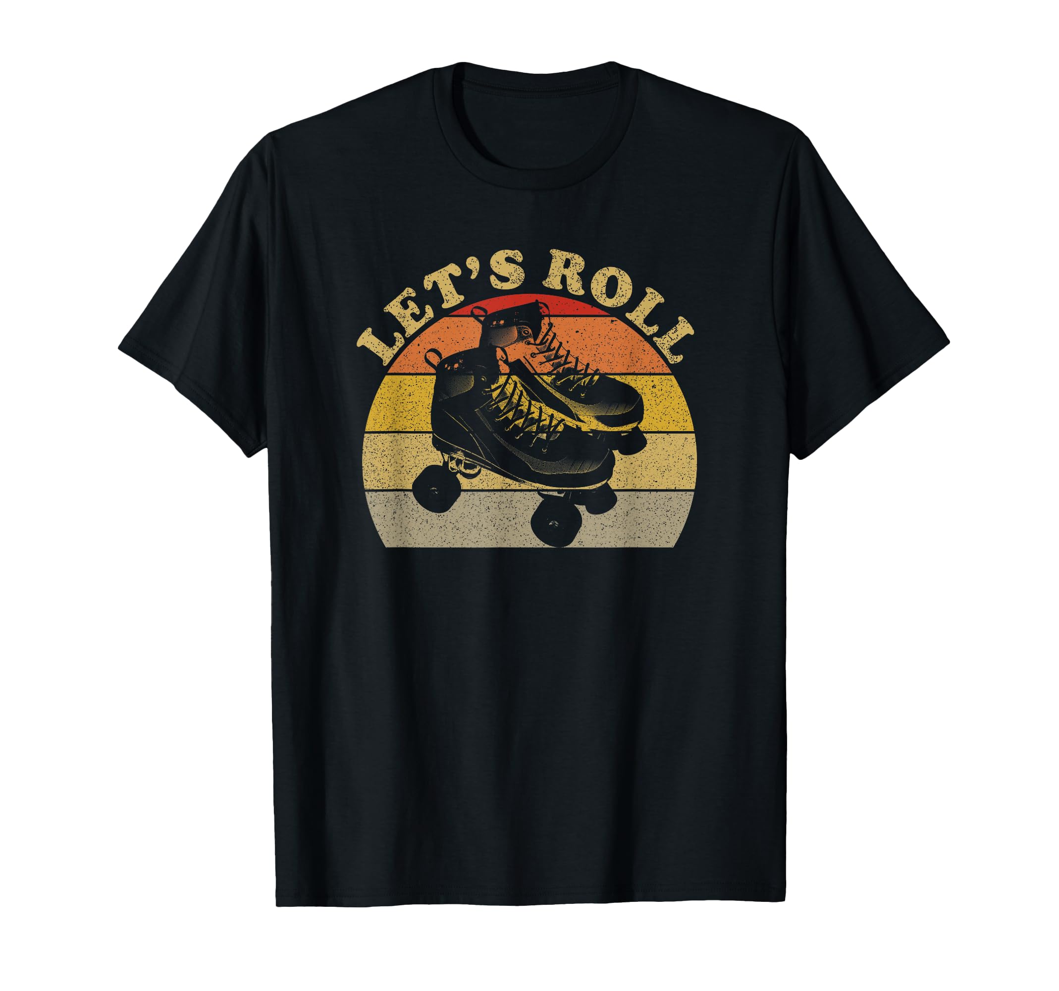 Lets Roll Roller Skates Faded 70S 80S T-Shirt - Aesthetic Graphic Unisex - T-Shirt, Sweatshirt, Hoodie