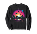 Vaporwave Solar System 80S Sweatshirt - Fun Novelty Design Men Women - T-Shirt, Sweatshirt, Hoodie