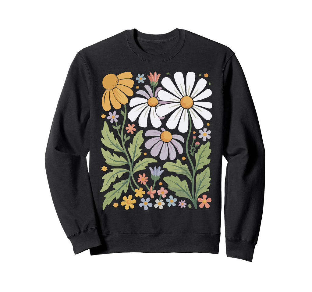 Wildflowers Flowers Pattern Summer Sweatshirt - Unique Graphic Unisex - T-Shirt, Sweatshirt, Hoodie