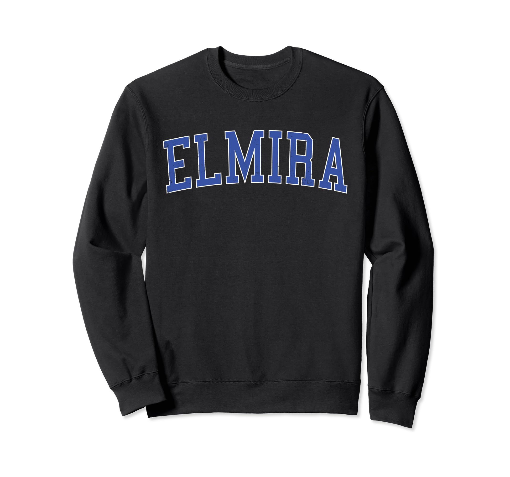 Elmira Ny Distressed Blue Varsity Sweatshirt - Minimalist Print for Adults - T-Shirt, Sweatshirt, Hoodie