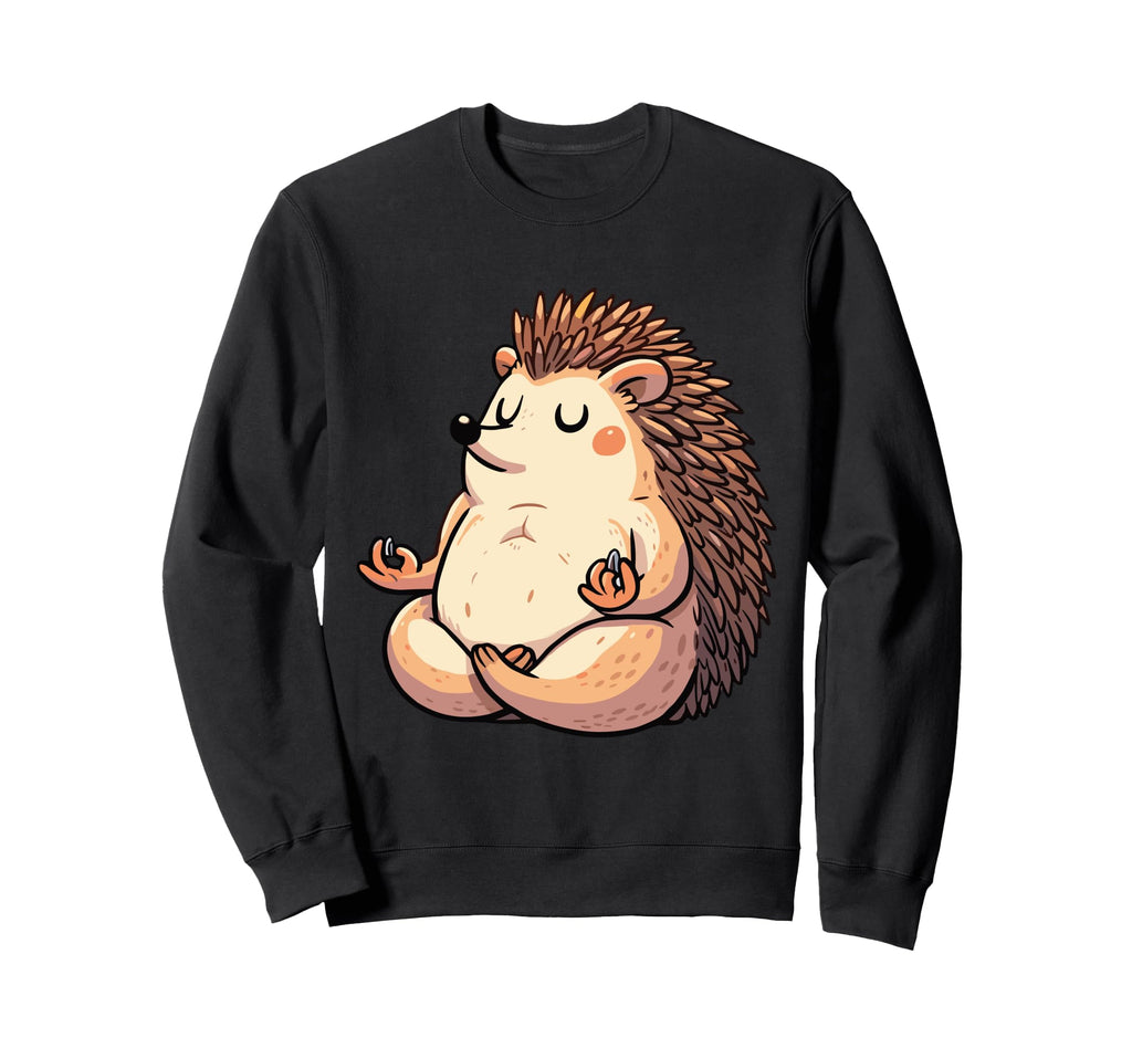 Meditation Hedgehog Yoga Pose Sweatshirt - Minimalist Print Unisex - T-Shirt, Sweatshirt, Hoodie