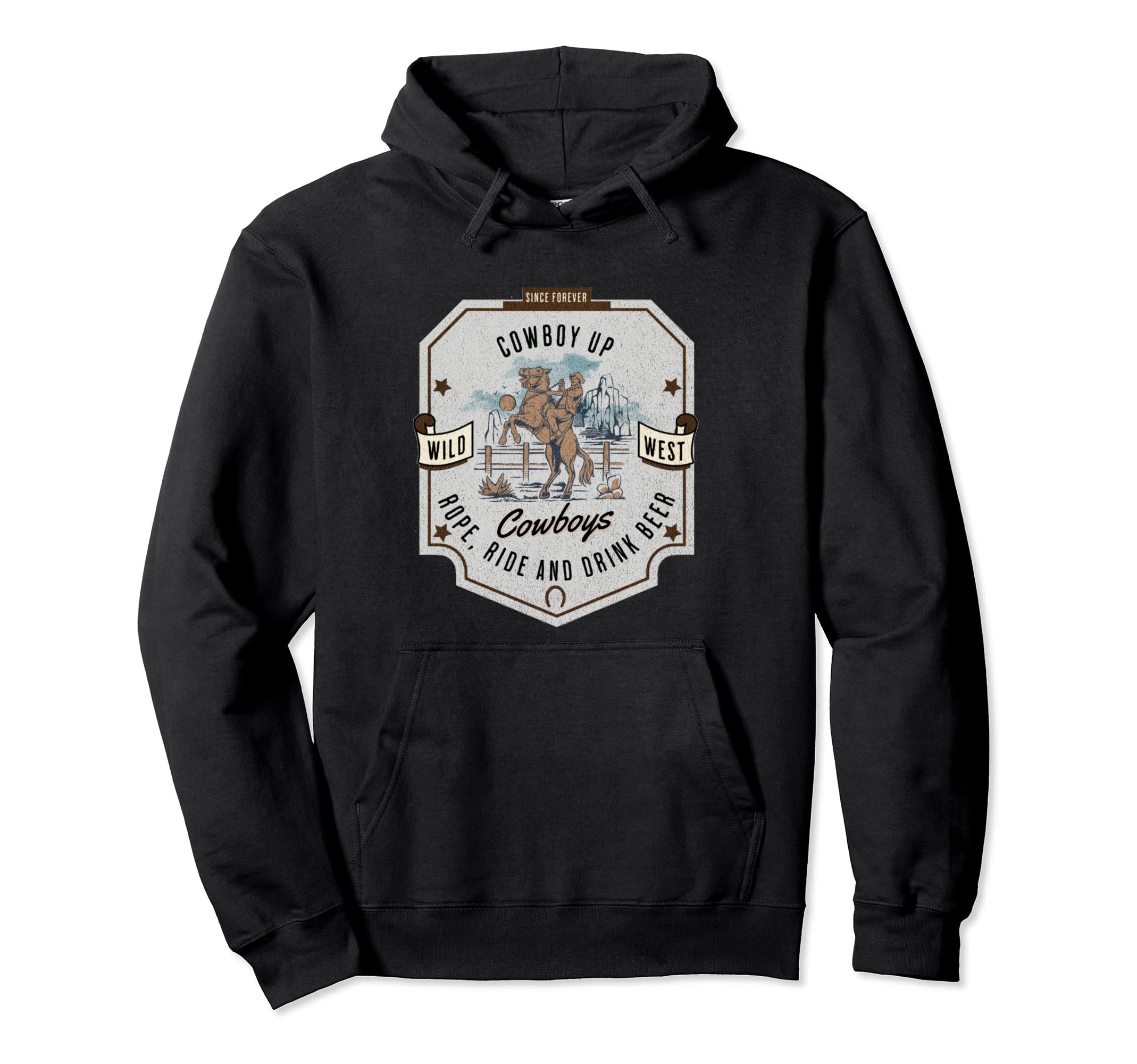 Roping Western Cowboy Hoodie - Graphic Print Unisex - T-Shirt, Sweatshirt, Hoodie
