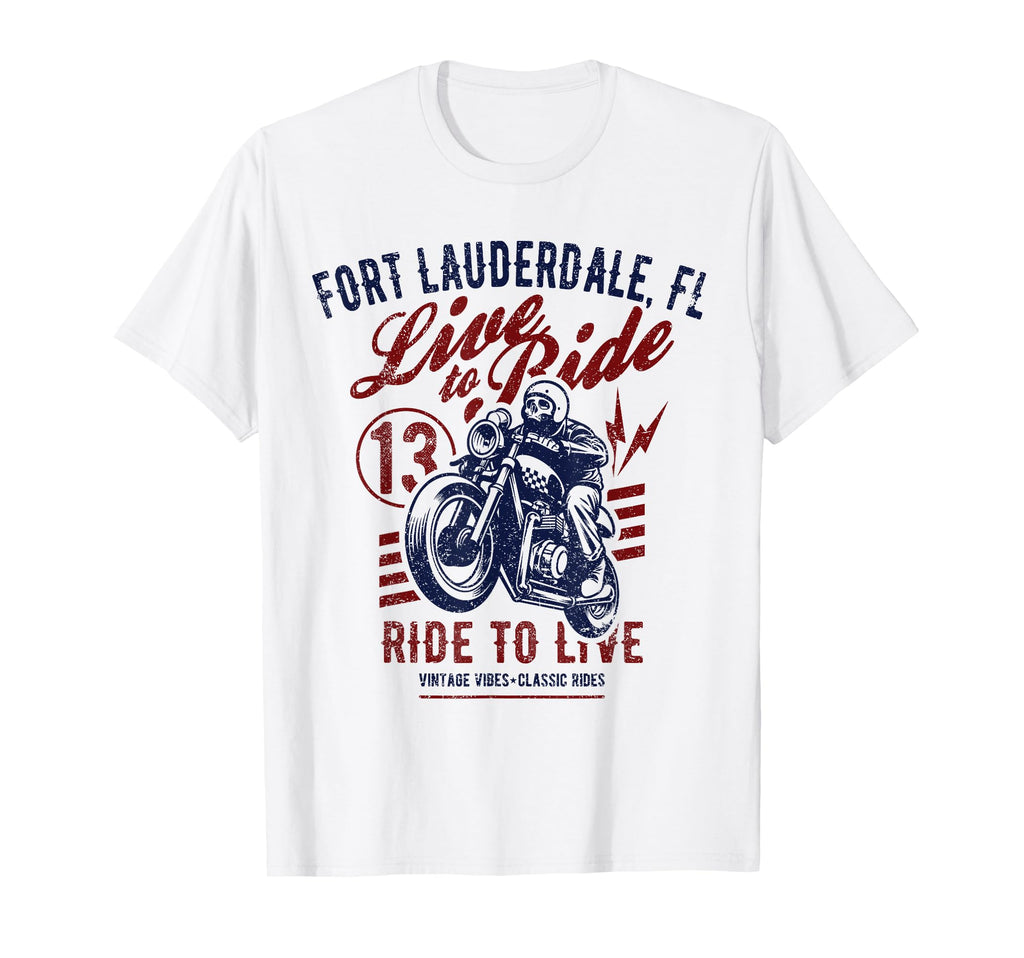 Fort Lauderdale Florida Motorcycle Rider T-Shirt - Trendy Graphic Unisex - T-Shirt, Sweatshirt, Hoodie
