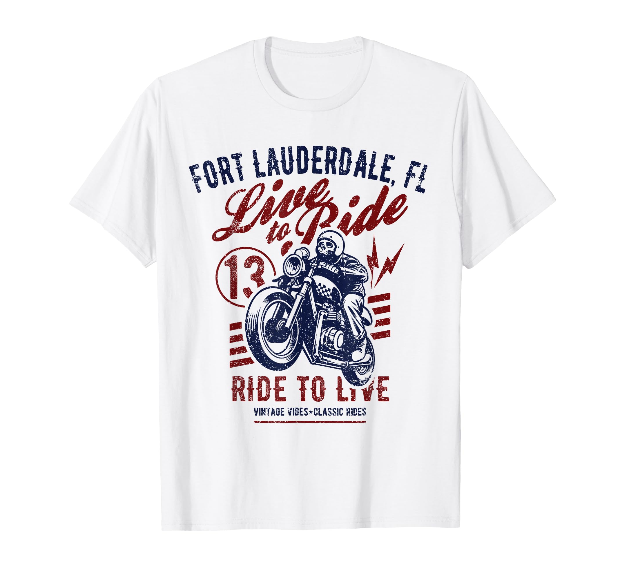 Fort Lauderdale Florida Motorcycle Rider T-Shirt - Trendy Graphic Unisex - T-Shirt, Sweatshirt, Hoodie