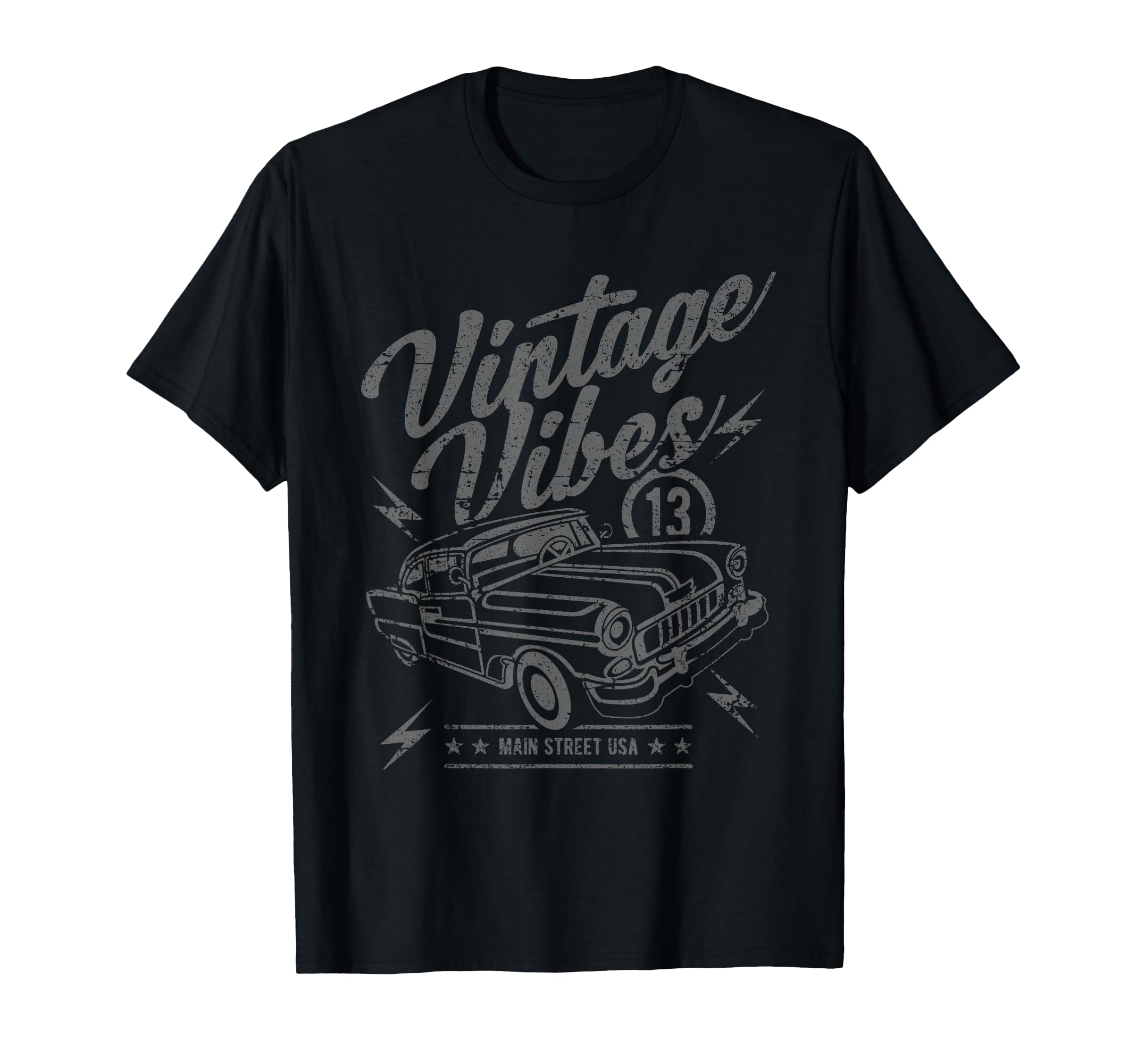 Vibes Main Street Usa Car Distressed T-Shirt - Streetwear Style Unisex - T-Shirt, Sweatshirt, Hoodie