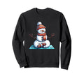 Meditation Snowman Yoga Pose Relaxing Sweatshirt - Trendy Graphic Unisex - T-Shirt, Sweatshirt, Hoodie