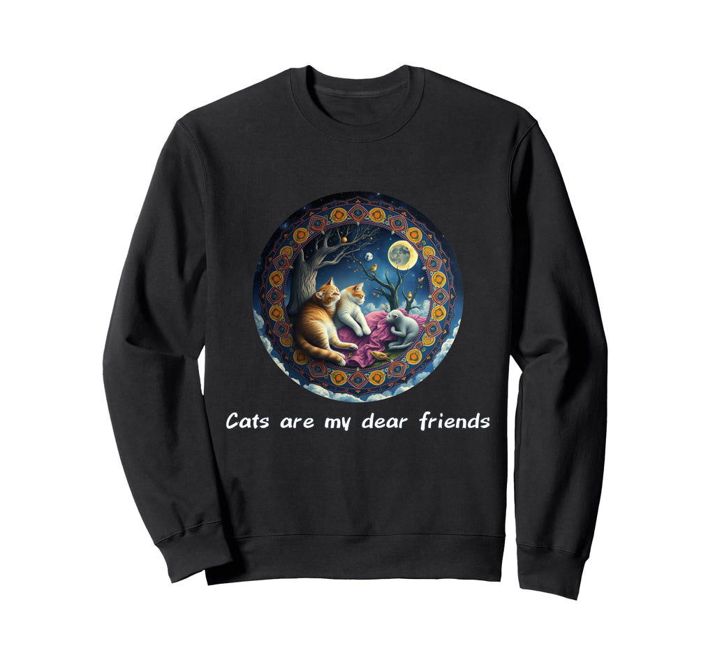 Cats Are My Best Friends Sacred Sweatshirt - Minimalist Print for Adults - T-Shirt, Sweatshirt, Hoodie