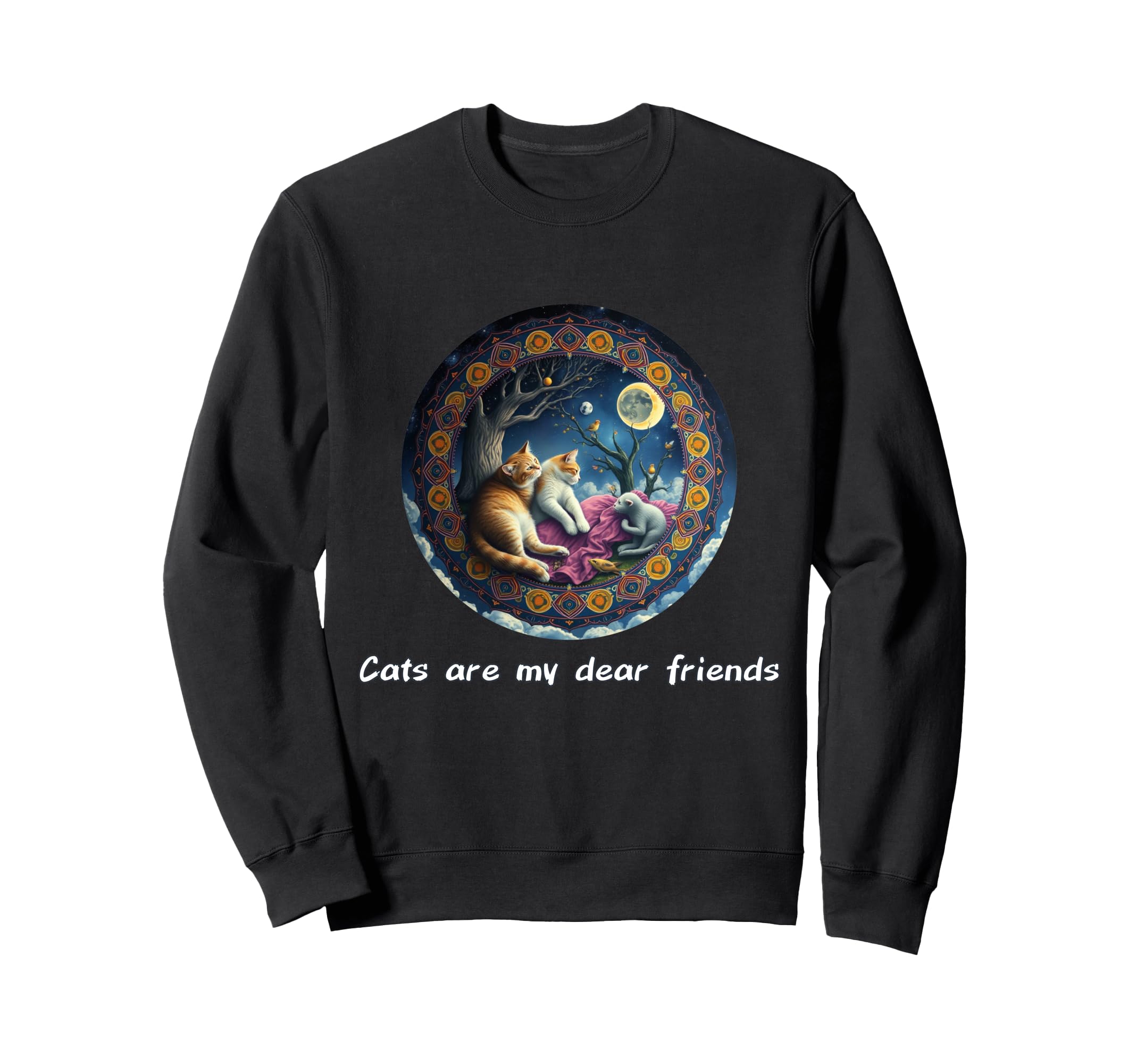 Cats Are My Best Friends Sacred Sweatshirt - Minimalist Print for Adults - T-Shirt, Sweatshirt, Hoodie