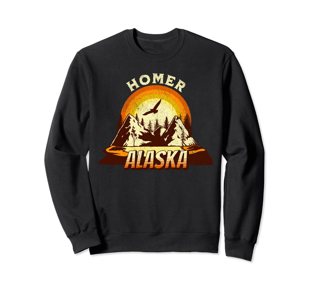 Homer Alaska Grunge Sunset Mountain Sweatshirt - Aesthetic Graphic Unisex - T-Shirt, Sweatshirt, Hoodie