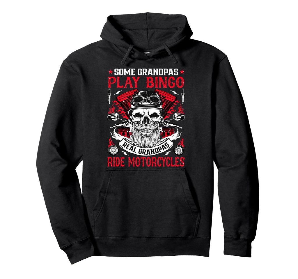 Grandpas Ride Motorcycles Biker Hoodie - Minimalist Print Men Women - T-Shirt, Sweatshirt, Hoodie