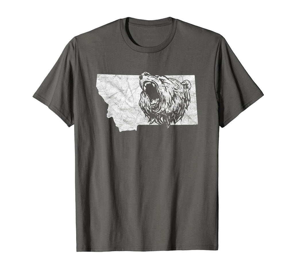 State Montana Roaring Grizzly Bear T-Shirt - Aesthetic Graphic Men Women - T-Shirt, Sweatshirt, Hoodie