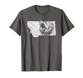 State Montana Roaring Grizzly Bear T-Shirt - Aesthetic Graphic Men Women - T-Shirt, Sweatshirt, Hoodie