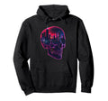90S Vaporwave Aesthetic Skull Hoodie - Fun Novelty Design Men Women - T-Shirt, Sweatshirt, Hoodie