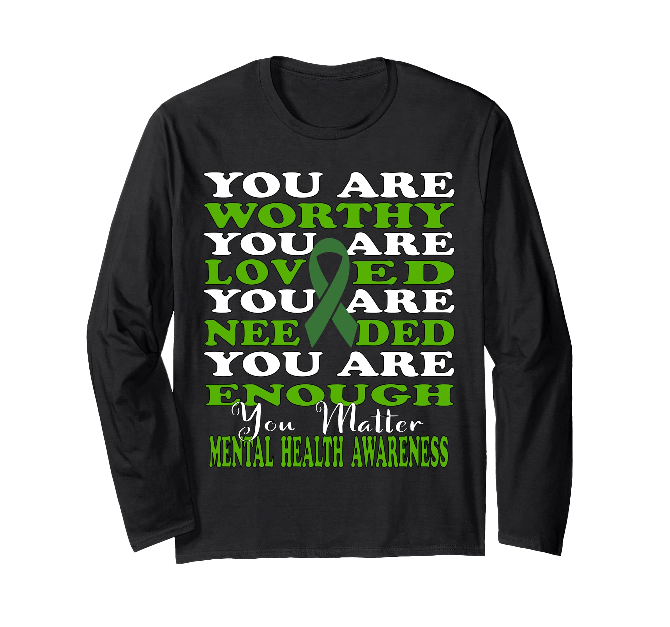 Mental Health Awareness Green T-Shirt - Minimalist Print Men Women - T-Shirt, Sweatshirt, Hoodie