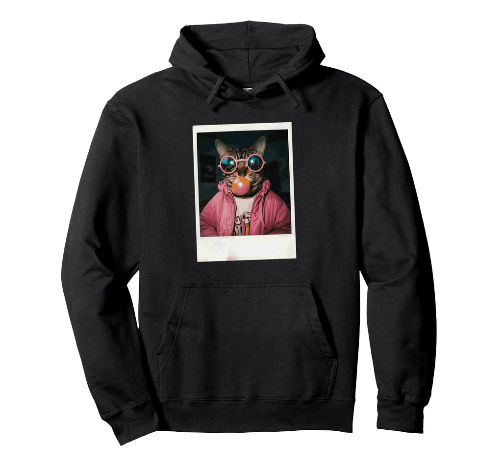 Cat Hipster Vibes 90S Film Hoodie - Aesthetic Graphic for Adults - T-Shirt, Sweatshirt, Hoodie