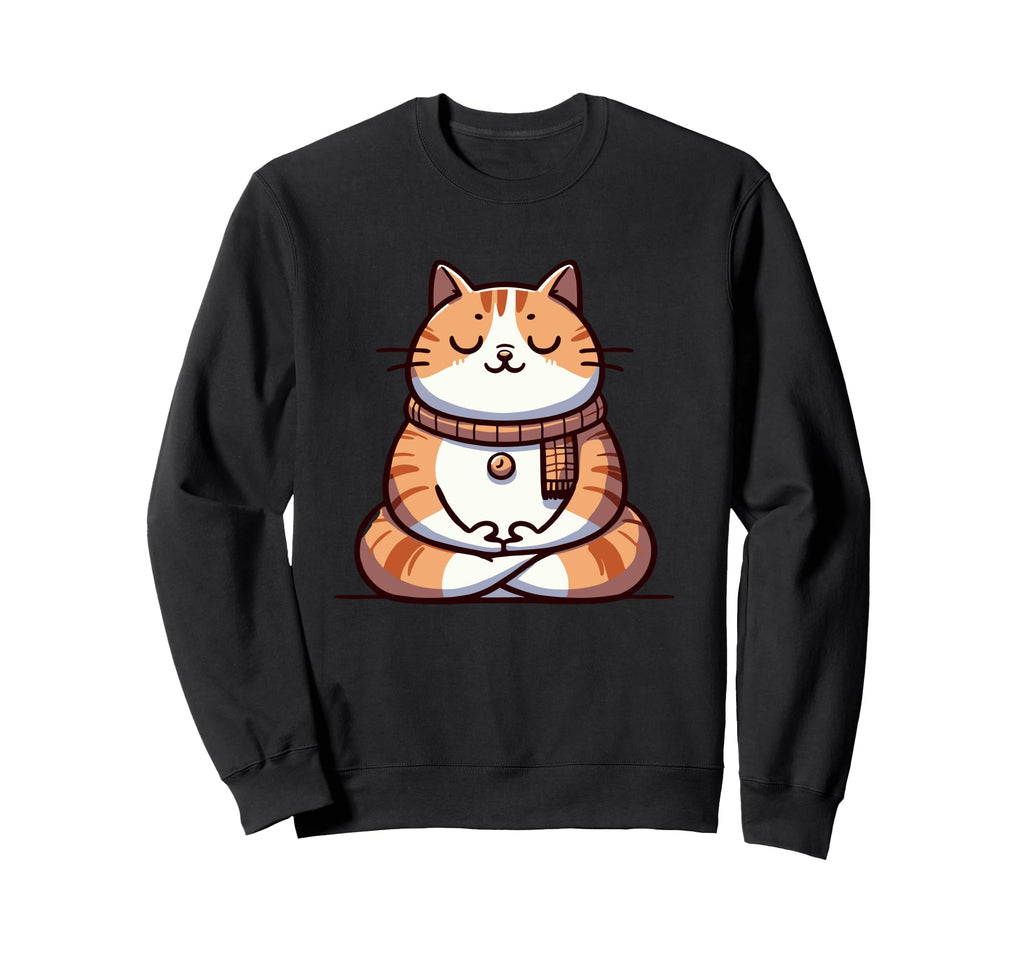 Meditation Cat Yoga Pose Relaxing Sweatshirt - Graphic Print for Adults - T-Shirt, Sweatshirt, Hoodie