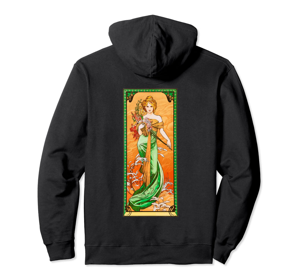 Spring Time Blonde Green Dress Art Hoodie - Custom Art Print for Adults - T-Shirt, Sweatshirt, Hoodie