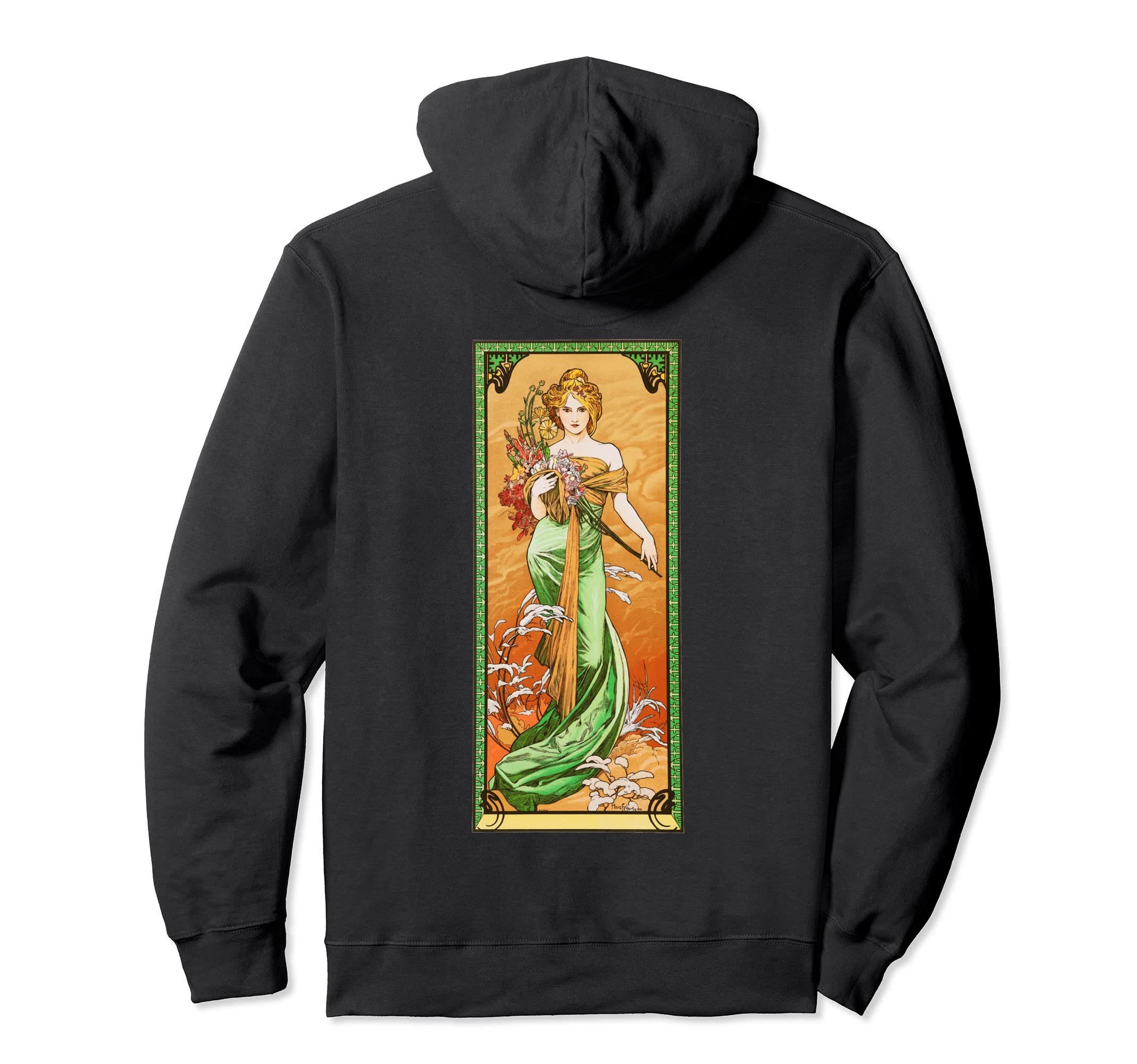 Spring Time Blonde Green Dress Art Hoodie - Custom Art Print for Adults - T-Shirt, Sweatshirt, Hoodie