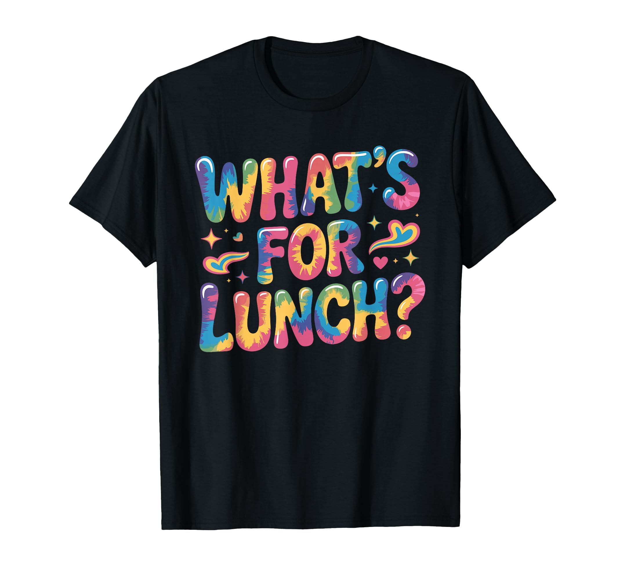 Whats Lunch Groovy Flower Typography T-Shirt - Casual Everyday Wear Unisex - T-Shirt, Sweatshirt, Hoodie