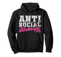 Anti Social Butterfly Introverted And Hoodie - Minimalist Print Men Women - T-Shirt, Sweatshirt, Hoodie