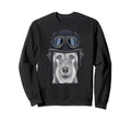 Irish Wolfhound Wearing Motorcycle Sweatshirt - Custom Art Print Men Women - T-Shirt, Sweatshirt, Hoodie