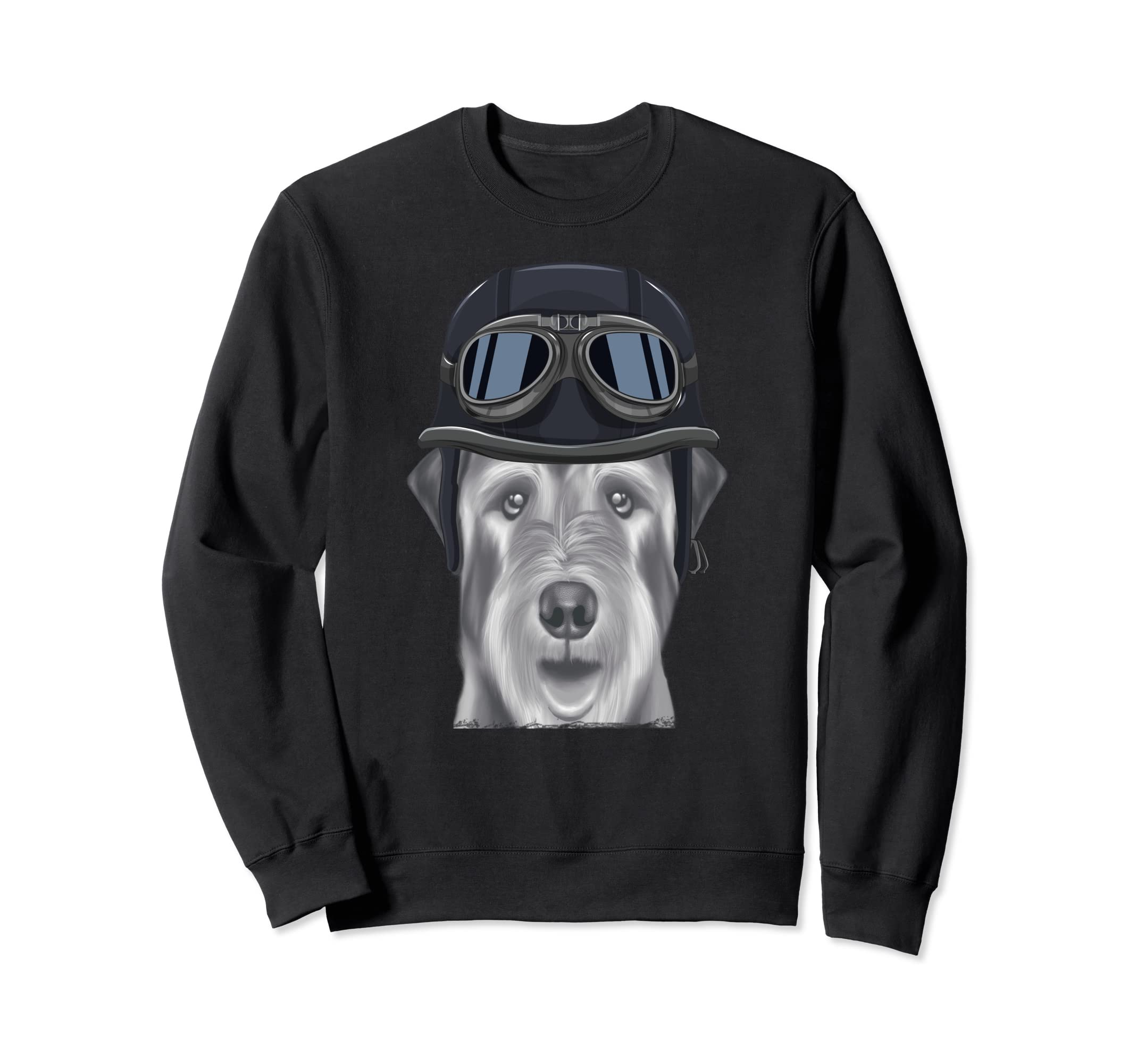 Irish Wolfhound Wearing Motorcycle Sweatshirt - Custom Art Print Men Women - T-Shirt, Sweatshirt, Hoodie