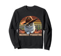 Meowdy Purrtnr Cat Lover Cowboy Sweatshirt - Minimalist Print Men Women - T-Shirt, Sweatshirt, Hoodie