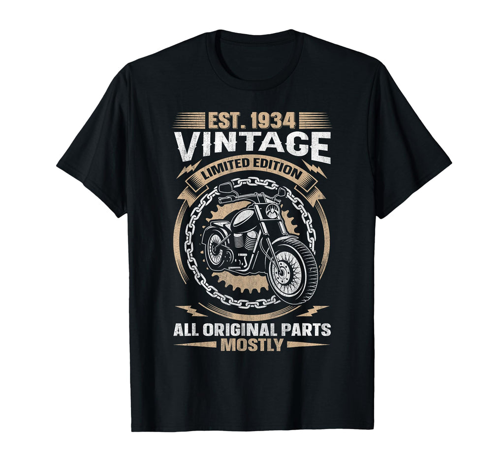 90Th Birthday Gift 90 Years Biker Shirts T-Shirt - Novelty Apparel Unisex - T-Shirt, Sweatshirt, Hoodie