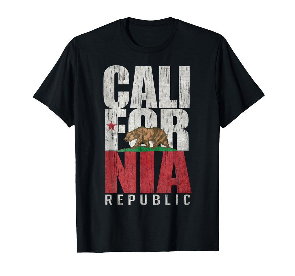 California Republic Flag Postcard T-Shirt - Aesthetic Graphic for Adults - T-Shirt, Sweatshirt, Hoodie