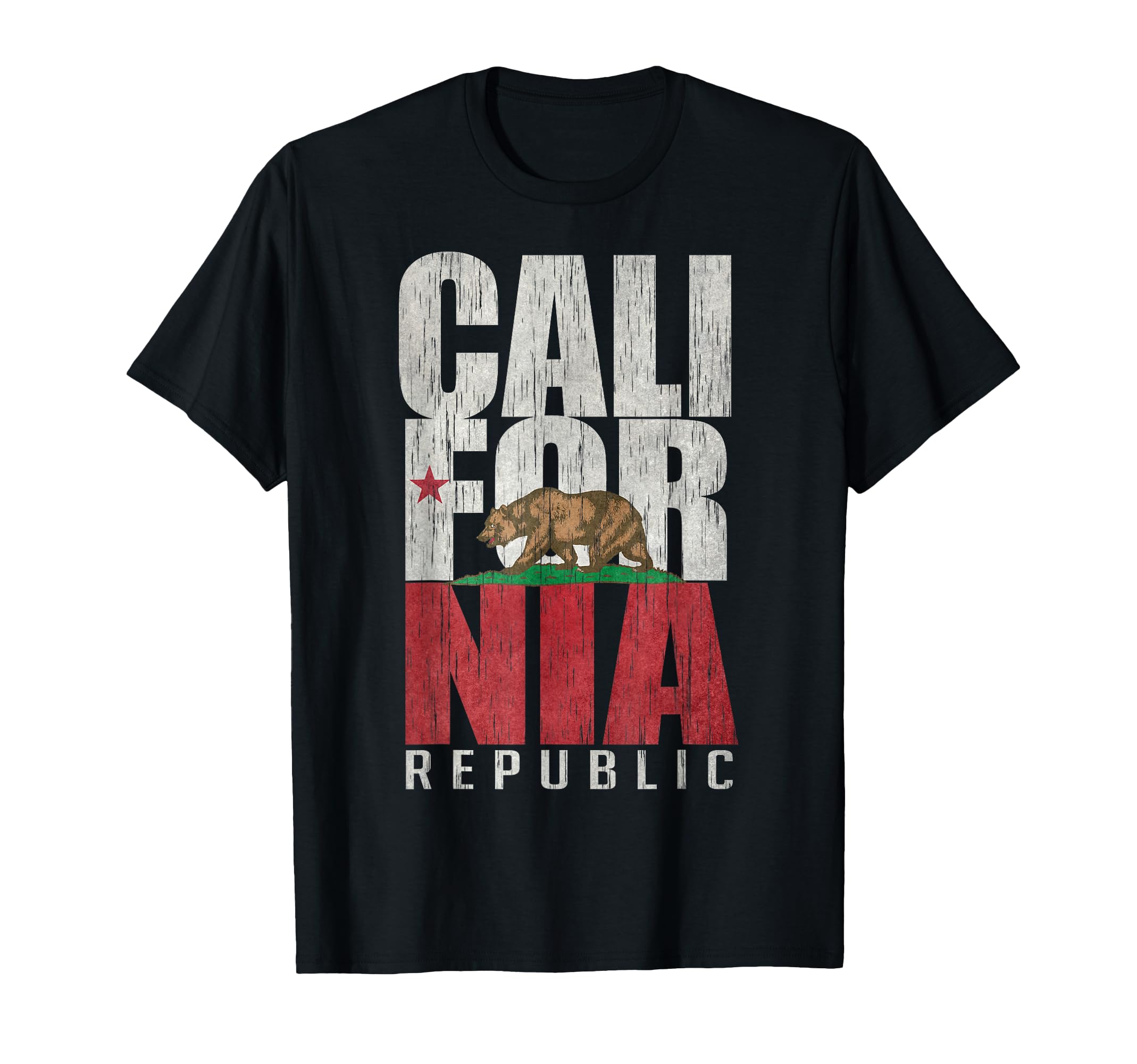 California Republic Flag Postcard T-Shirt - Aesthetic Graphic for Adults - T-Shirt, Sweatshirt, Hoodie