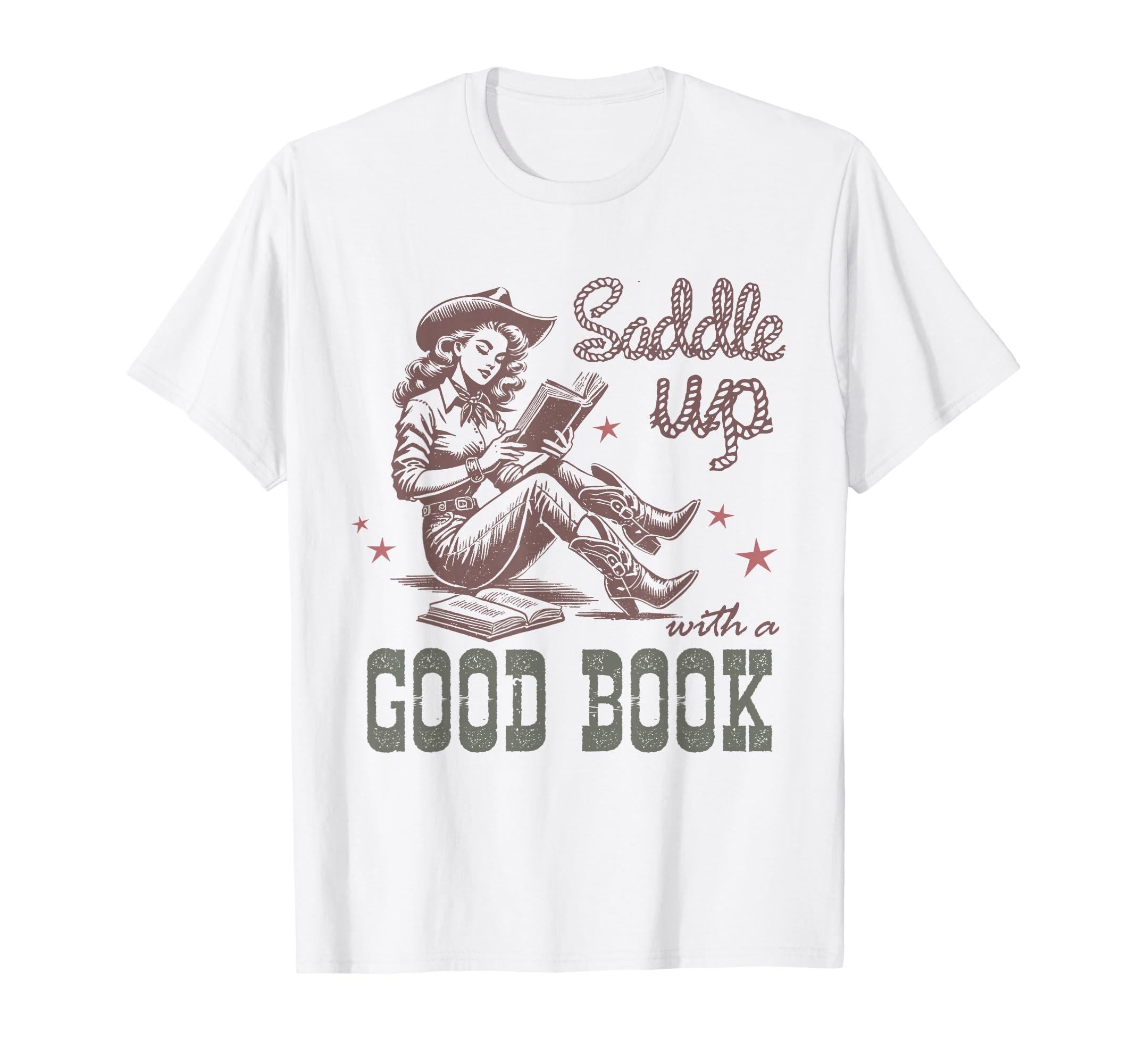 Cowgirl Readingtee Saddle Up Good T-Shirt - Custom Art Print for Adults - T-Shirt, Sweatshirt, Hoodie