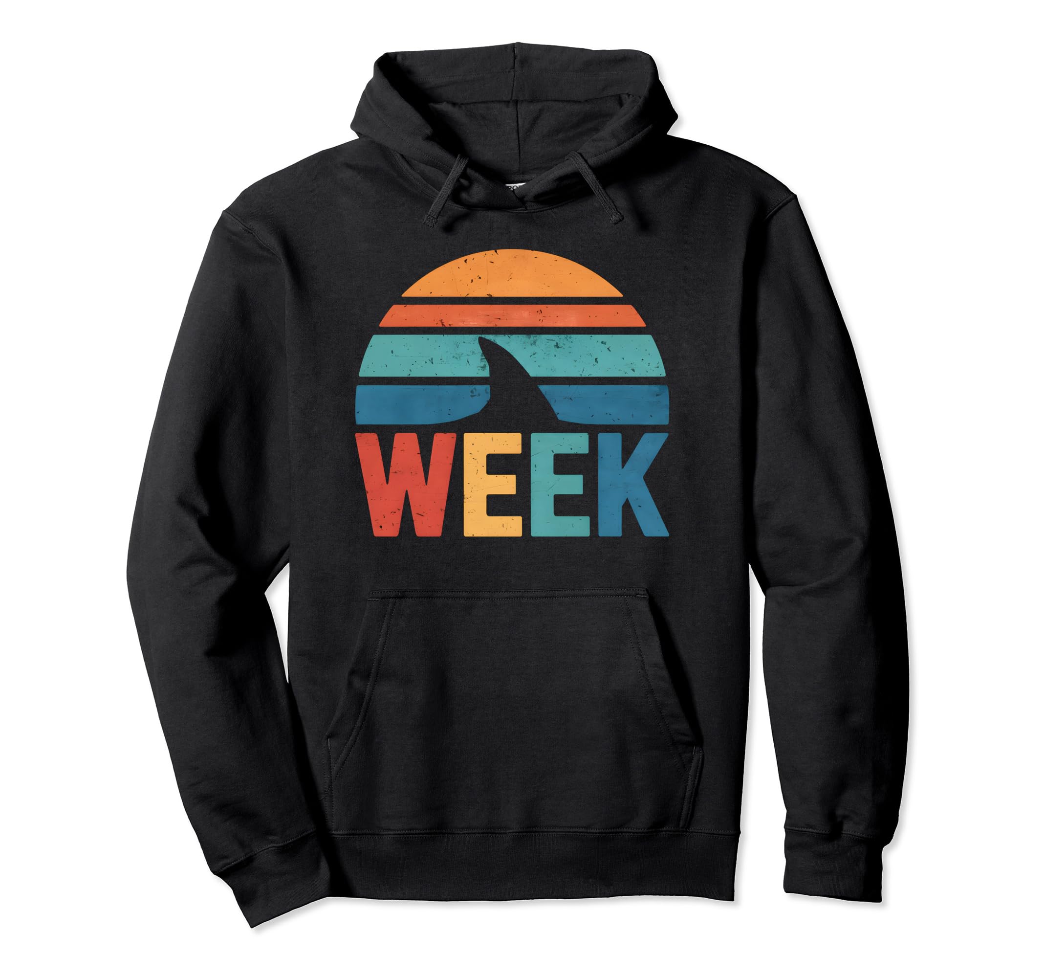 Shark Fin 70S 80S Week Sharks Ocean Hoodie - Novelty Apparel for Adults - T-Shirt, Sweatshirt, Hoodie
