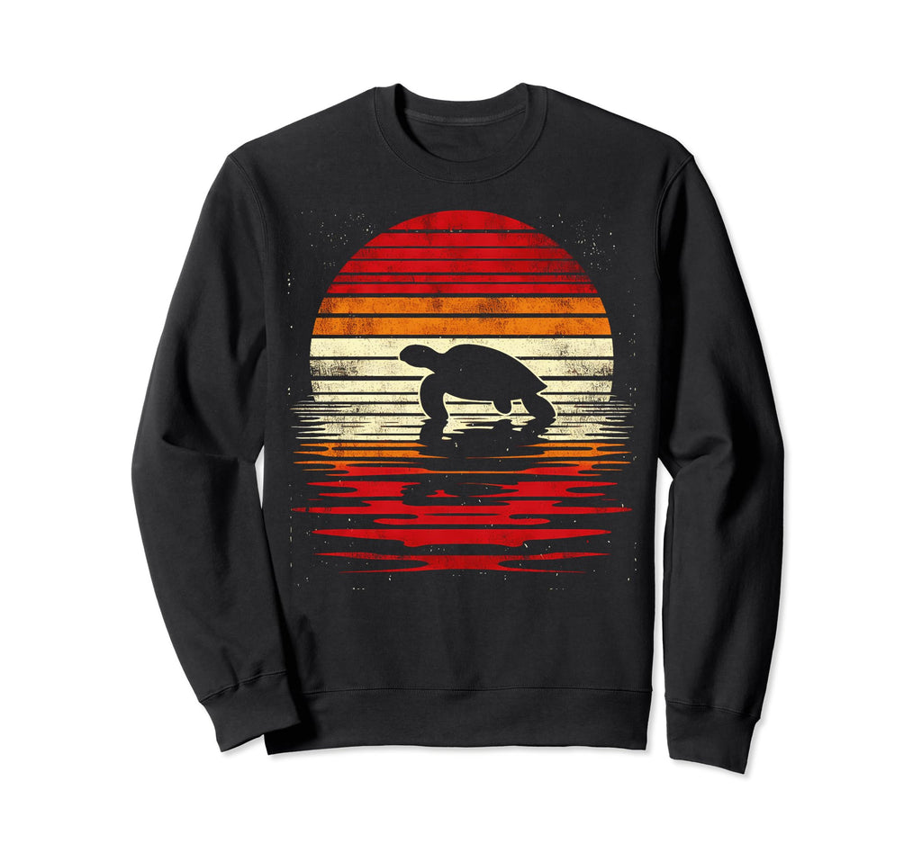 Sea Turtle Sunset Safari 70S Fishing Sweatshirt - Custom Art Print Unisex - T-Shirt, Sweatshirt, Hoodie