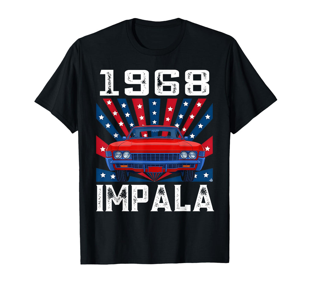 American Flag 1968 68 Impala Old T-Shirt - Aesthetic Graphic Men Women - T-Shirt, Sweatshirt, Hoodie