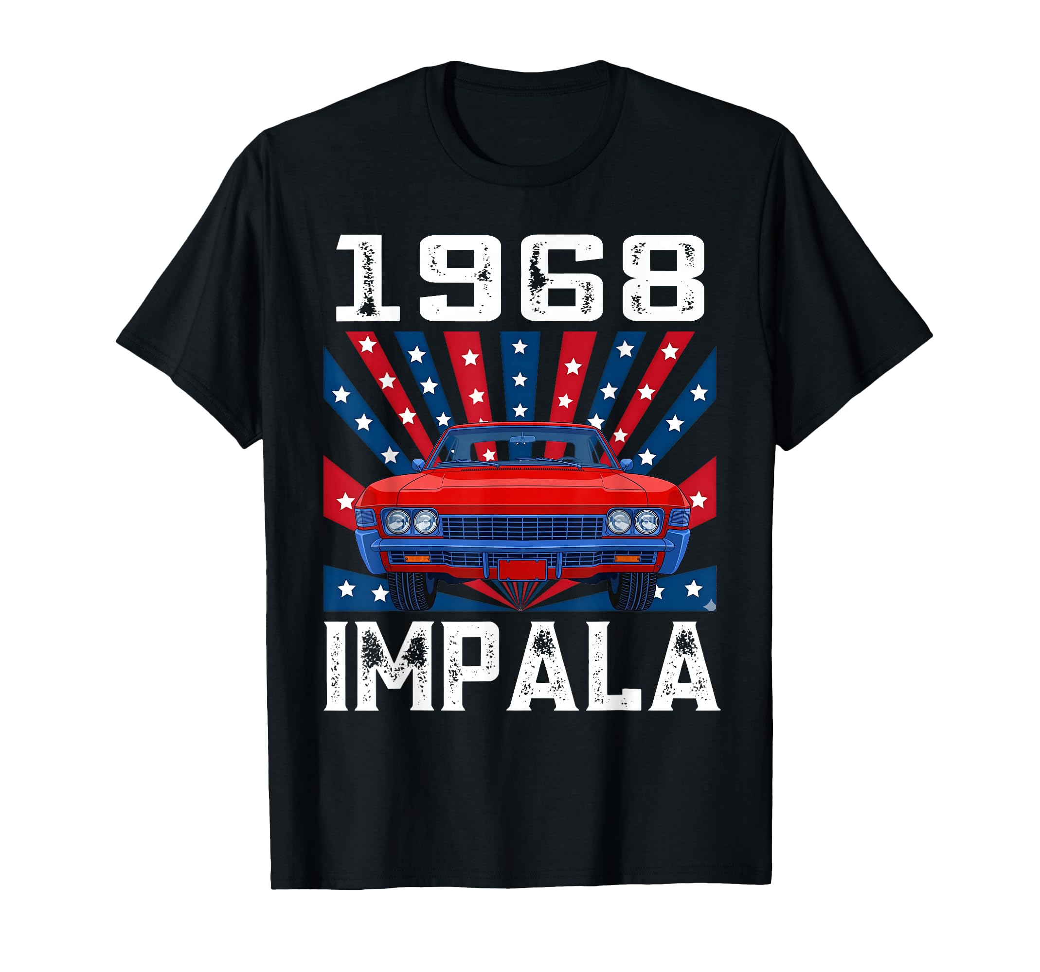 American Flag 1968 68 Impala Old T-Shirt - Aesthetic Graphic Men Women - T-Shirt, Sweatshirt, Hoodie