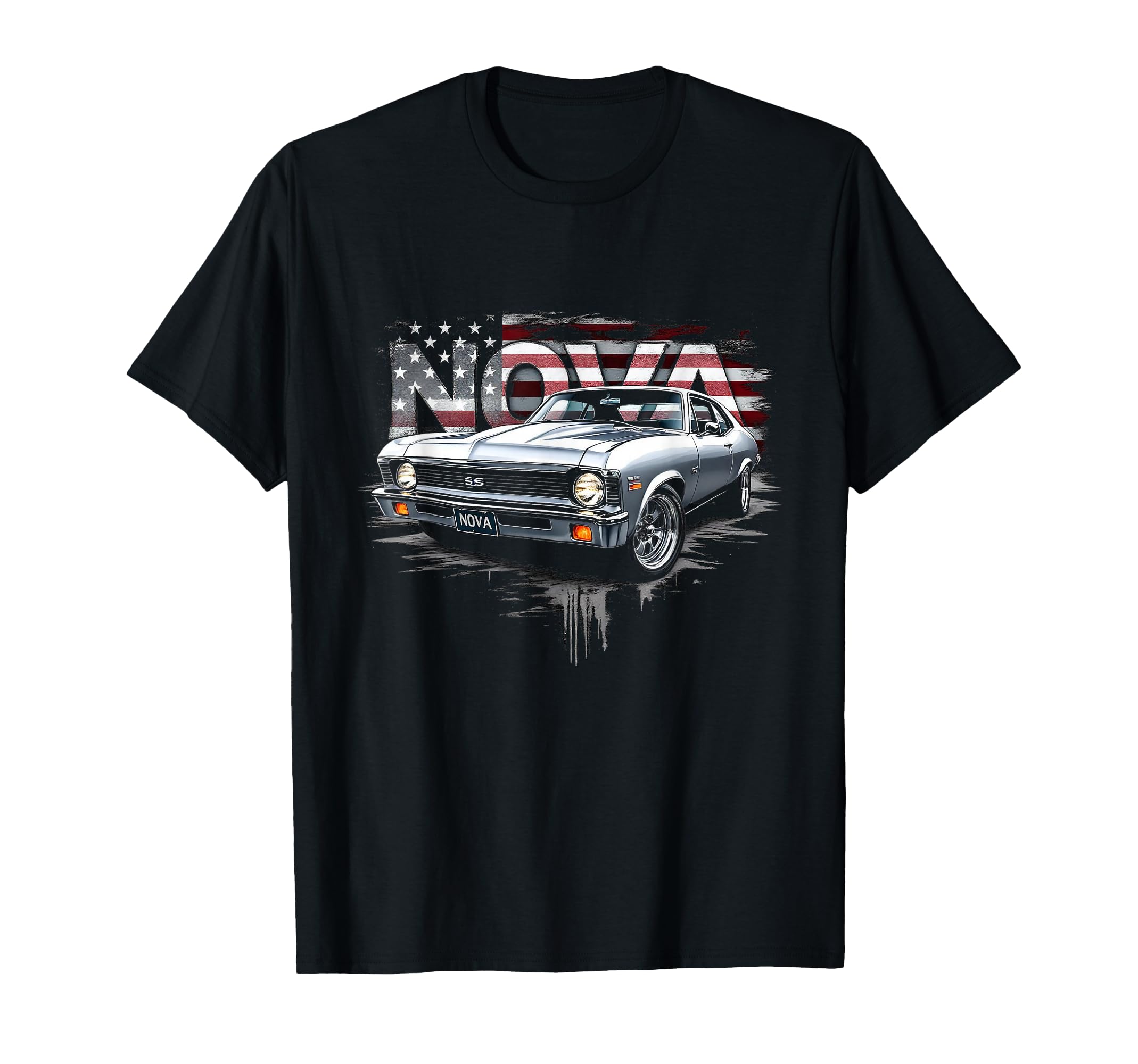 1970 70 Nova Ss American Flag Muscle T-Shirt - Streetwear Style for Adults - T-Shirt, Sweatshirt, Hoodie